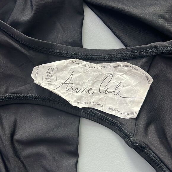 New Anne Cole Soft Band Bikini Bottom Classic Solid Black Full Coverage Size XL - Picture 4 of 9